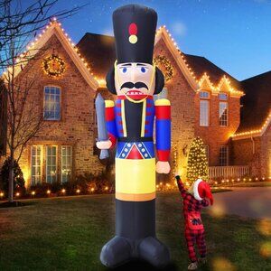 78FT Bluey Nutcracker Christmas Inflatable with LED Lights Outdoor Yard Decor